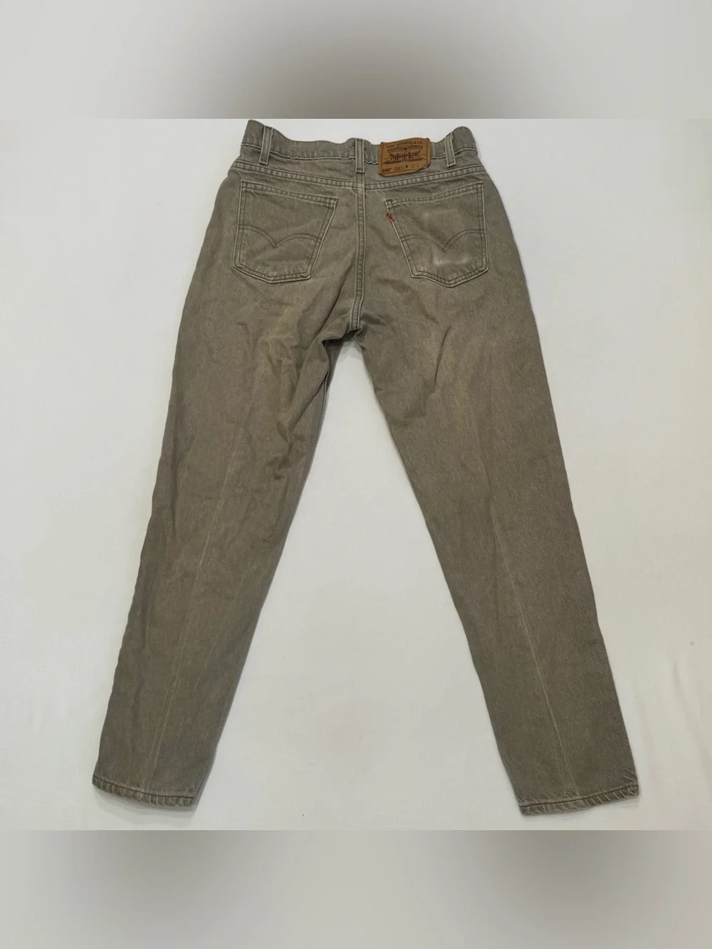 Vintage 70s Orange Tab Levi's 550 Relaxed Fit Taupe Denim Jeans Men's 32 x 30